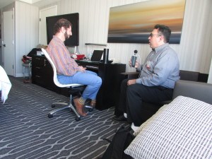 Joel interviewing Peter from Amazon at CSUN 2016